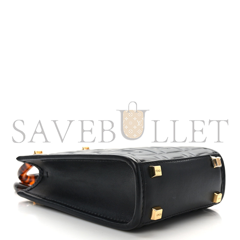 F**di ff zucca leather mini sunshine shopper tote crossbody bag (17*13*5cm)